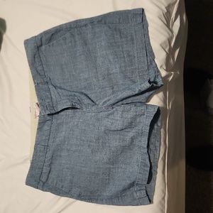 Blue linen shorts